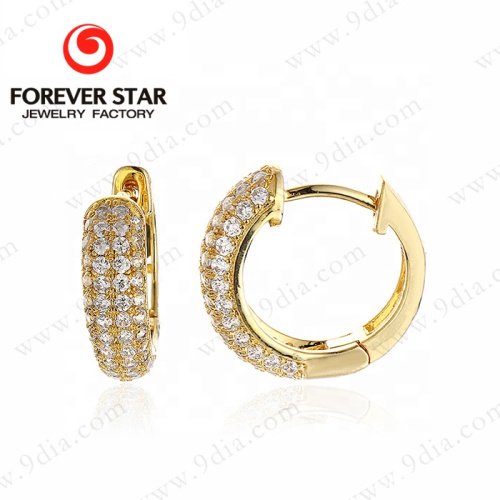 Plating Hoop 925 Sterling Silver Cubic Zirconia Earrings